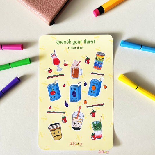 Drinks Series Sticker Sheet | Giggle Grove