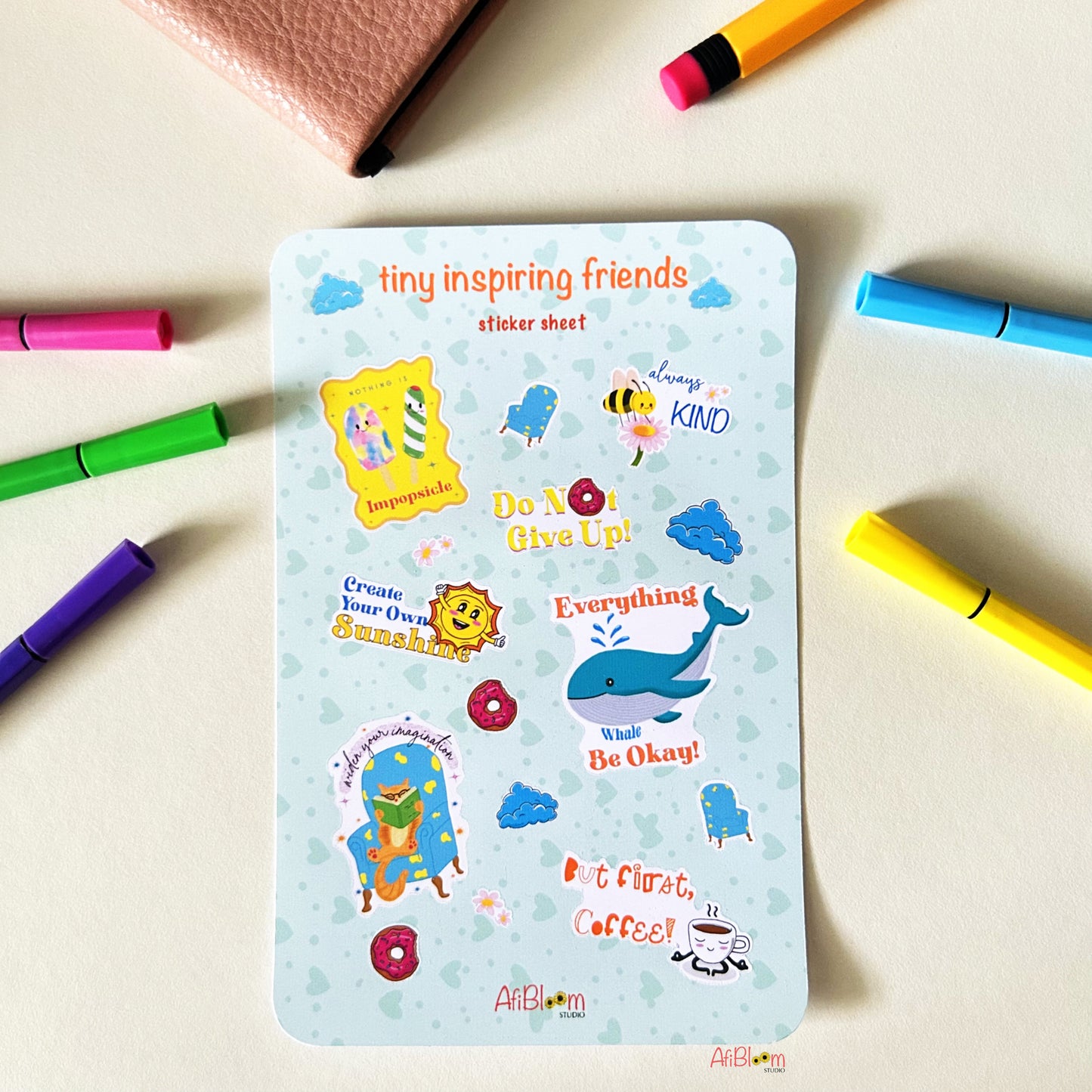 Tiny Inspiring Friends Sticker Sheet | Giggle Grove