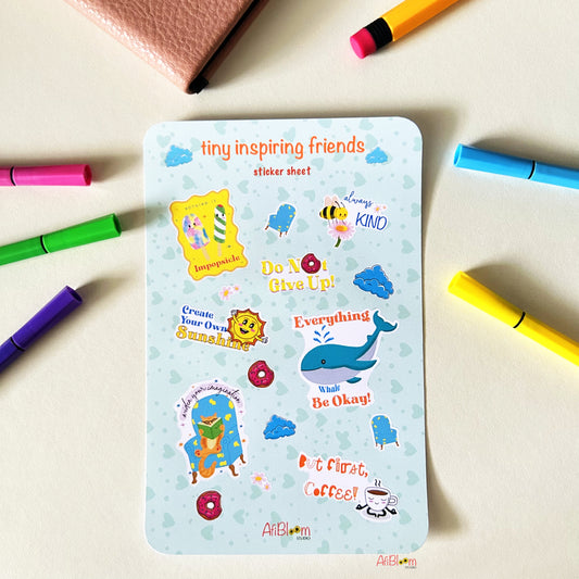 Tiny Inspiring Friends Sticker Sheet | Giggle Grove